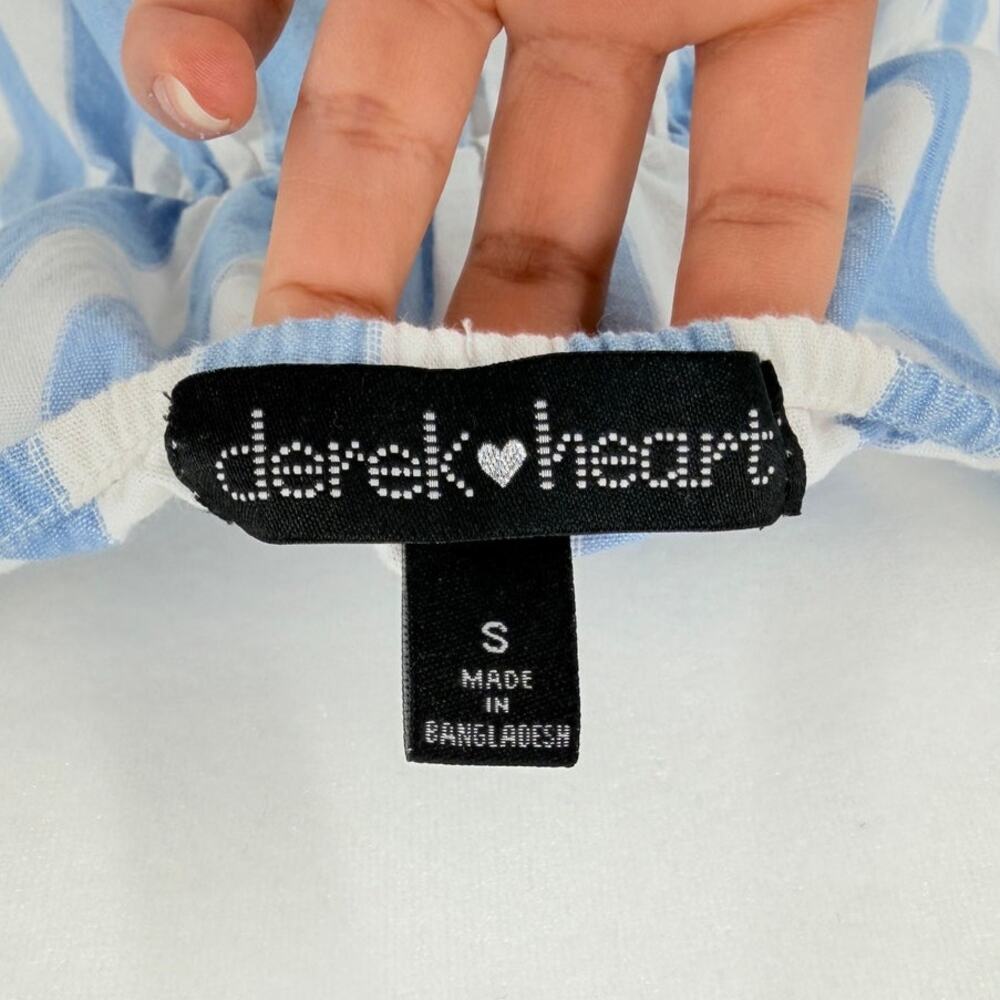Derek Heart Blue White Striped Sundress Spaghetti Strap Lace Up Women’s Size S - Picture 3 of 3